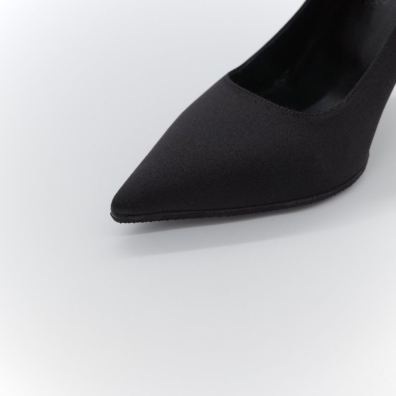 Off-White FOR WALKING  黑色 緞面 10cm 尖頭高跟鞋 EU37-5