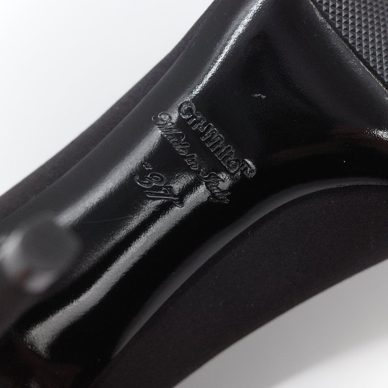 Off-White FOR WALKING  黑色 緞面 10cm 尖頭高跟鞋 EU37-7
