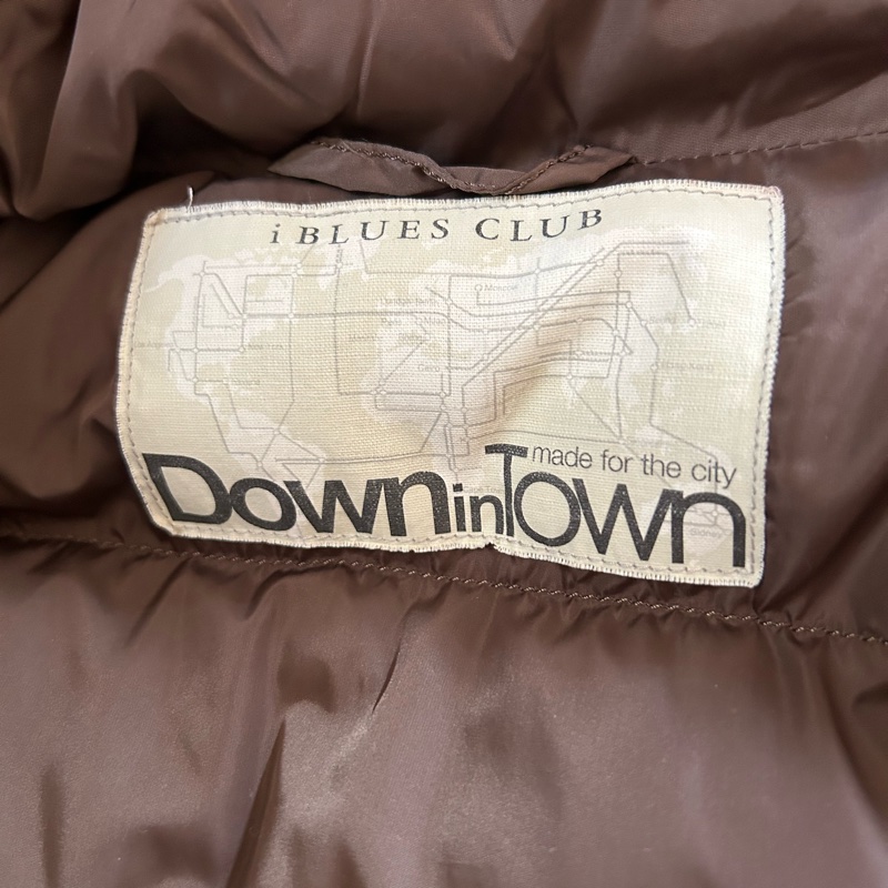 i blues club棕色毛毛領可修身羽絨衣-3