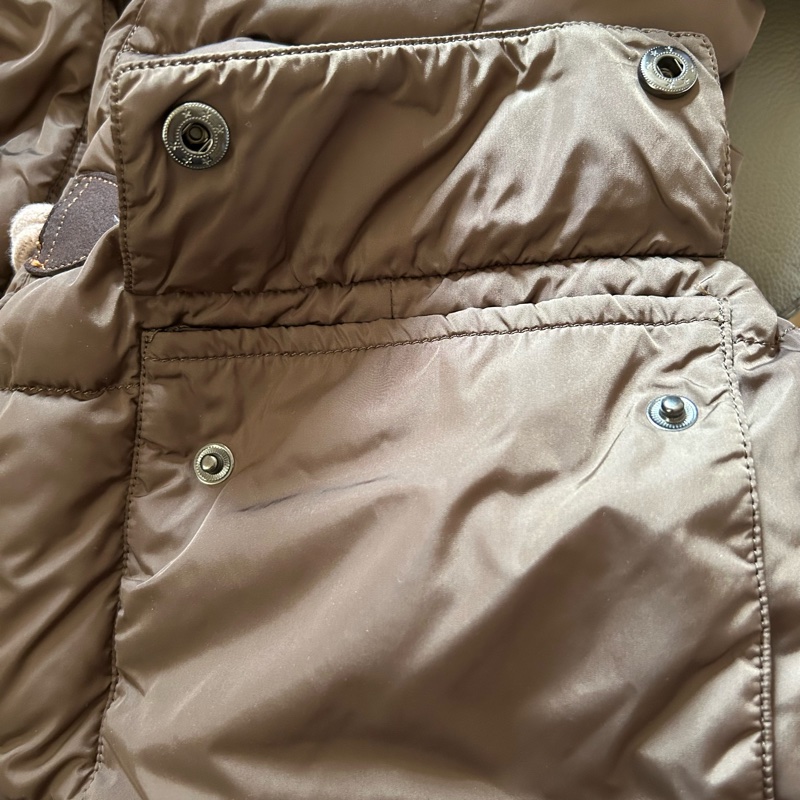 i blues club棕色毛毛領可修身羽絨衣-6