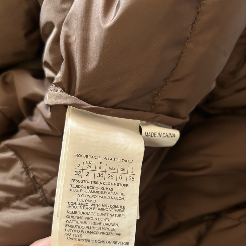 i blues club棕色毛毛領可修身羽絨衣-14