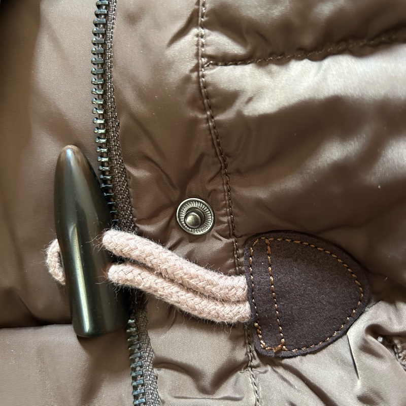 i blues club棕色毛毛領可修身羽絨衣-15