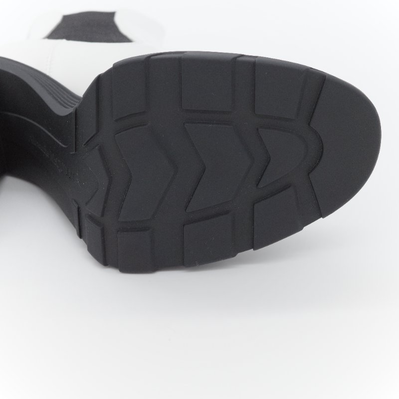 Alexander McQueen 亞歷山大·麥昆 Tread Heeled 白色 象牙色 皮革 粗跟切爾西靴 EU37-3