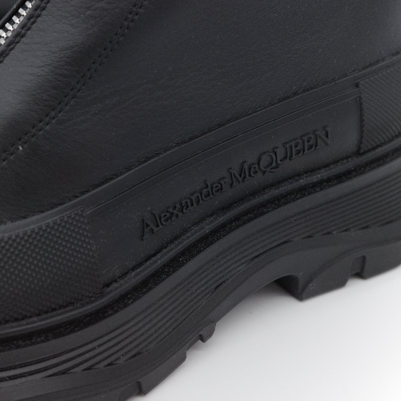 Alexander McQueen 亞歷山大·麥昆 Tread Slick 黑色 小牛皮 拉鍊式短靴 EU37-6
