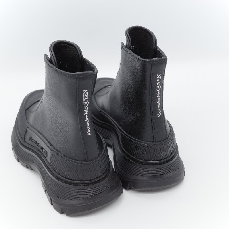 Alexander McQueen 亞歷山大·麥昆 Tread Slick 黑色 小牛皮 拉鍊式短靴 EU37-9