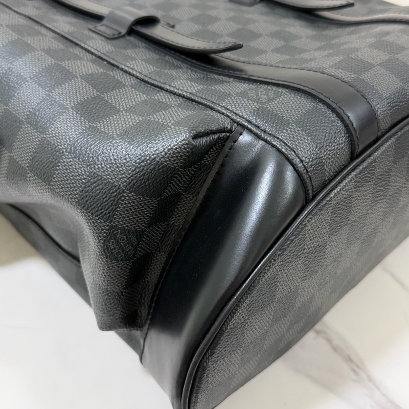 LV棋盤格後背包-14