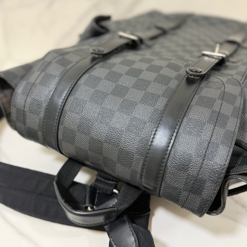 LV棋盤格後背包-17