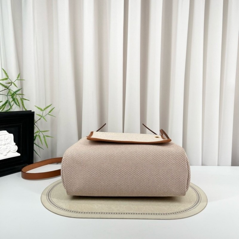 HERMES愛馬仕 B刻 23年票 herbag31 米色拼棕色 焦糖色手柄 金扣內縫 通勤包王 實用百搭-4