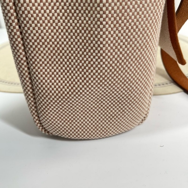 HERMES愛馬仕 B刻 23年票 herbag31 米色拼棕色 焦糖色手柄 金扣內縫 通勤包王 實用百搭-13