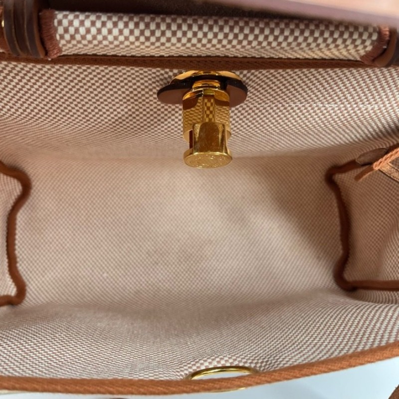 HERMES愛馬仕 B刻 23年票 herbag31 米色拼棕色 焦糖色手柄 金扣內縫 通勤包王 實用百搭-14