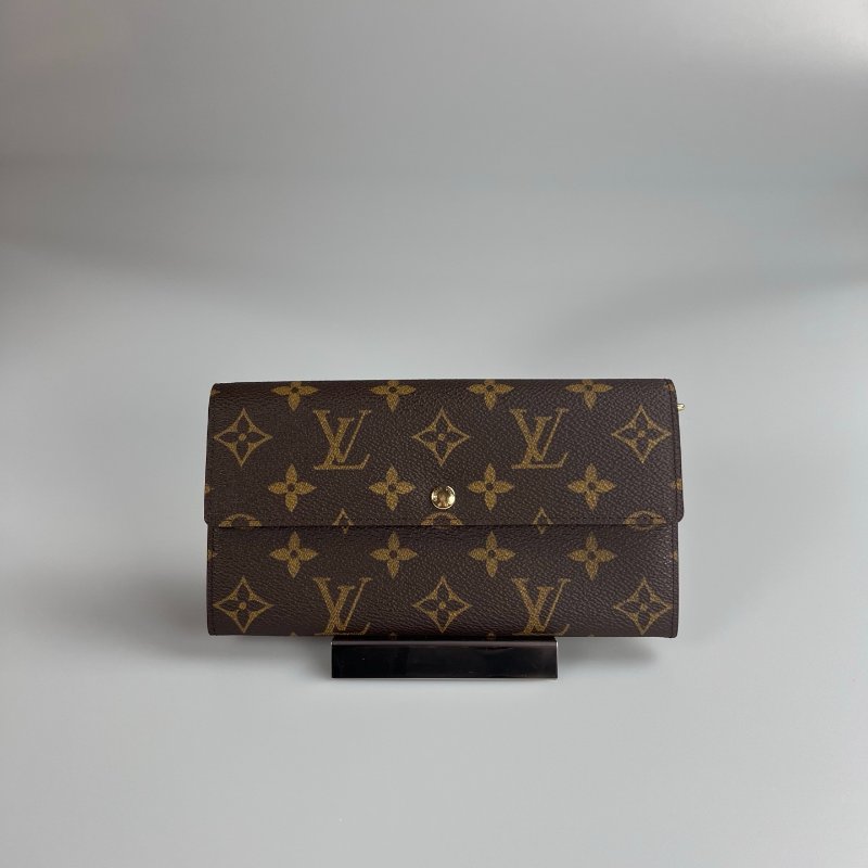 LV M61725 老花信封長夾-0