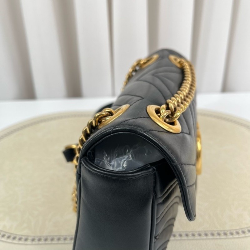 zzz GUCCI古馳 馬蒙22單肩斜挎包 古金色的經典雙G標誌 整體飽滿又精緻 出門輕便又百搭-7