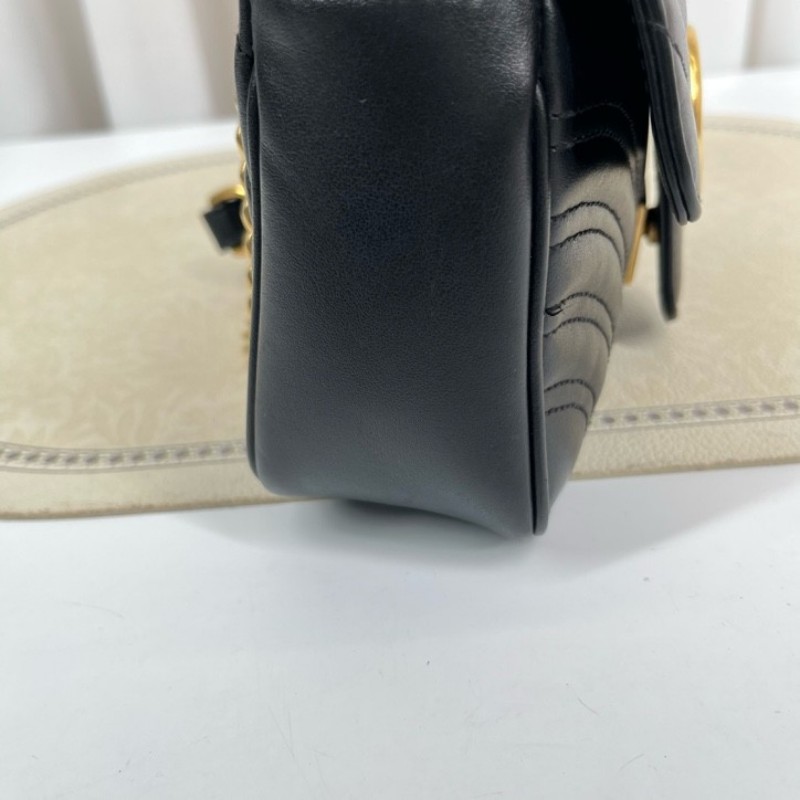 zzz GUCCI古馳 馬蒙22單肩斜挎包 古金色的經典雙G標誌 整體飽滿又精緻 出門輕便又百搭-8