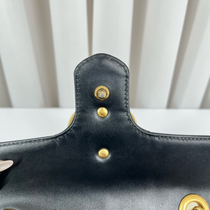 zzz GUCCI古馳 馬蒙22單肩斜挎包 古金色的經典雙G標誌 整體飽滿又精緻 出門輕便又百搭-22