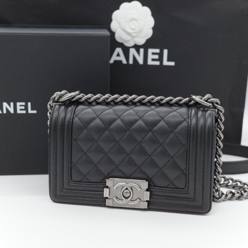 【CP 精選🌟小編推薦】Chanel香奈兒 Boy20 小號 黑色荔枝紋 牛皮 鏈條包 斜背包 單肩包 翻蓋包-2