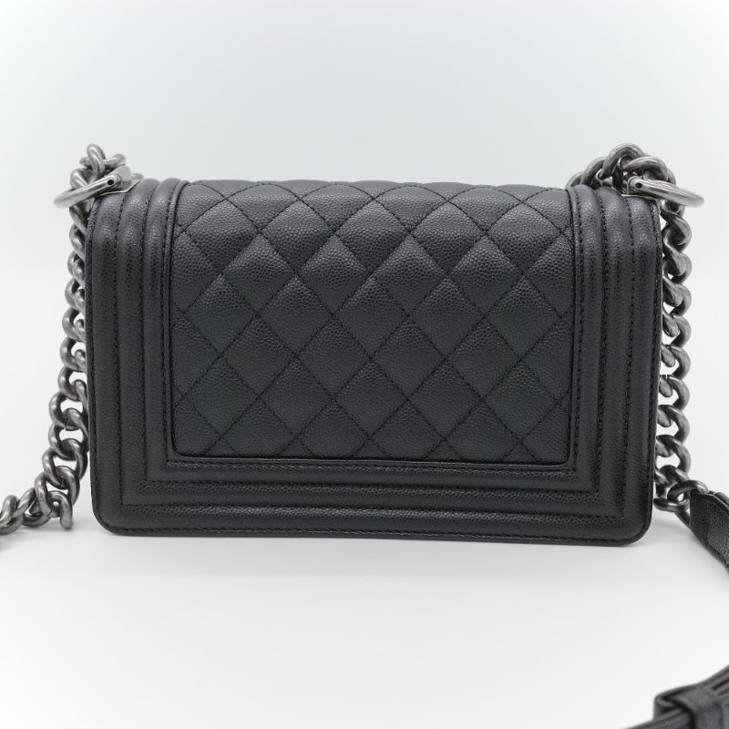 【CP 精選🌟小編推薦】Chanel香奈兒 Boy20 小號 黑色荔枝紋 牛皮 鏈條包 斜背包 單肩包 翻蓋包-10