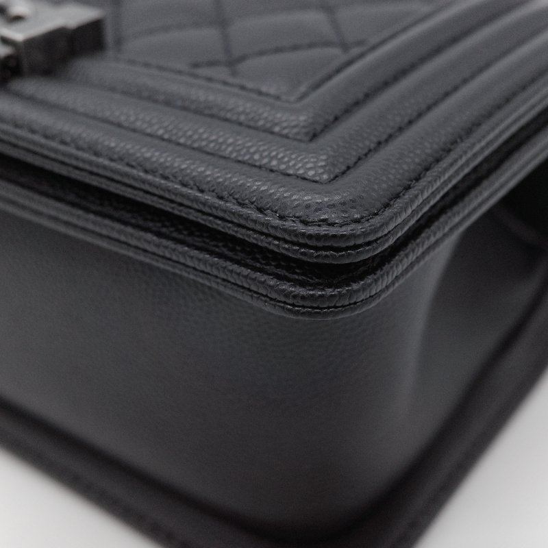 【CP 精選🌟小編推薦】Chanel香奈兒 Boy20 小號 黑色荔枝紋 牛皮 鏈條包 斜背包 單肩包 翻蓋包-13