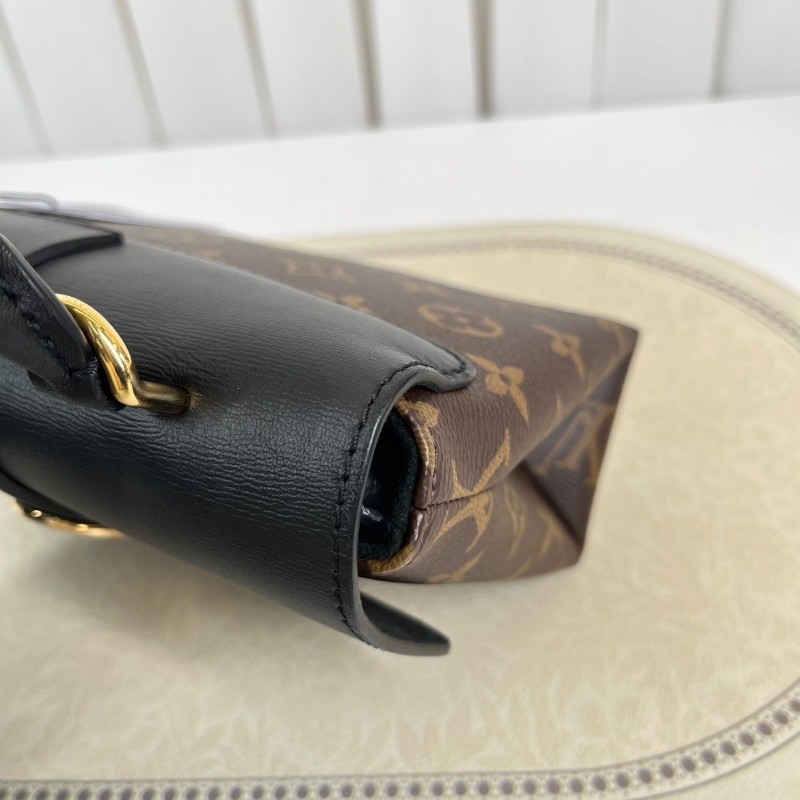 LV路易威登  芯片款 Locky BB金色金屬件鎖頭優雅通勤 經典老花帆布拼牛皮 鎖頭包單肩包斜挎包手提包-15