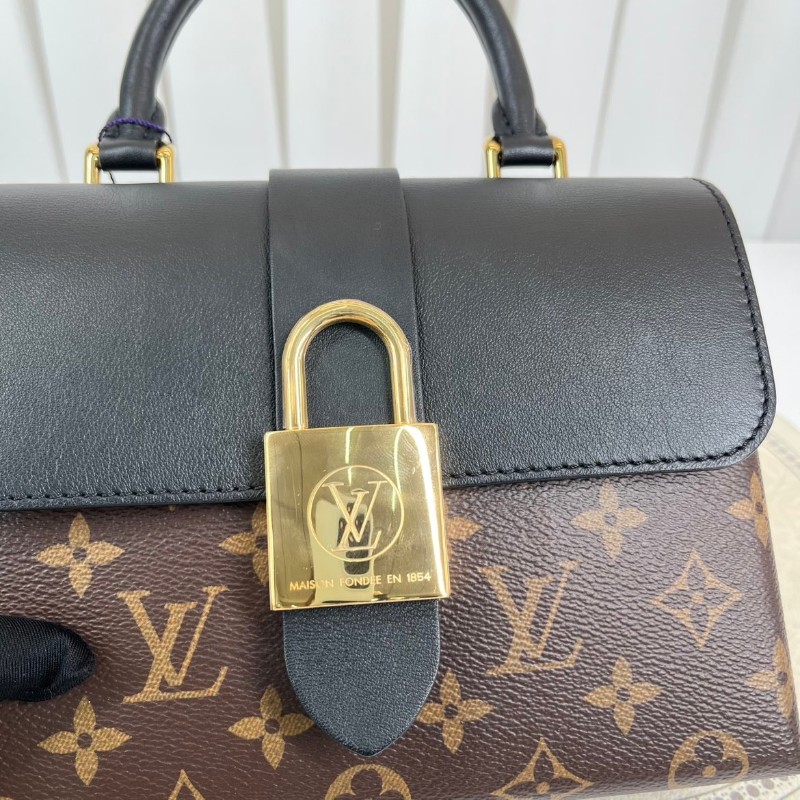 LV路易威登  芯片款 Locky BB金色金屬件鎖頭優雅通勤 經典老花帆布拼牛皮 鎖頭包單肩包斜挎包手提包-18