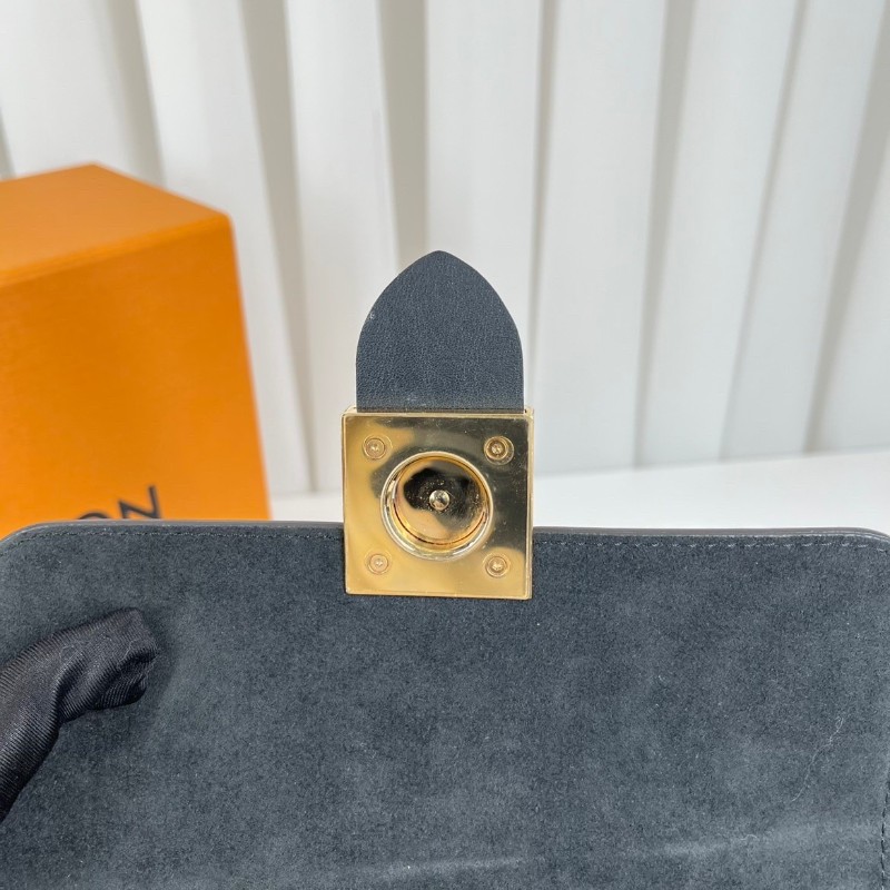 LV路易威登  芯片款 Locky BB金色金屬件鎖頭優雅通勤 經典老花帆布拼牛皮 鎖頭包單肩包斜挎包手提包-20