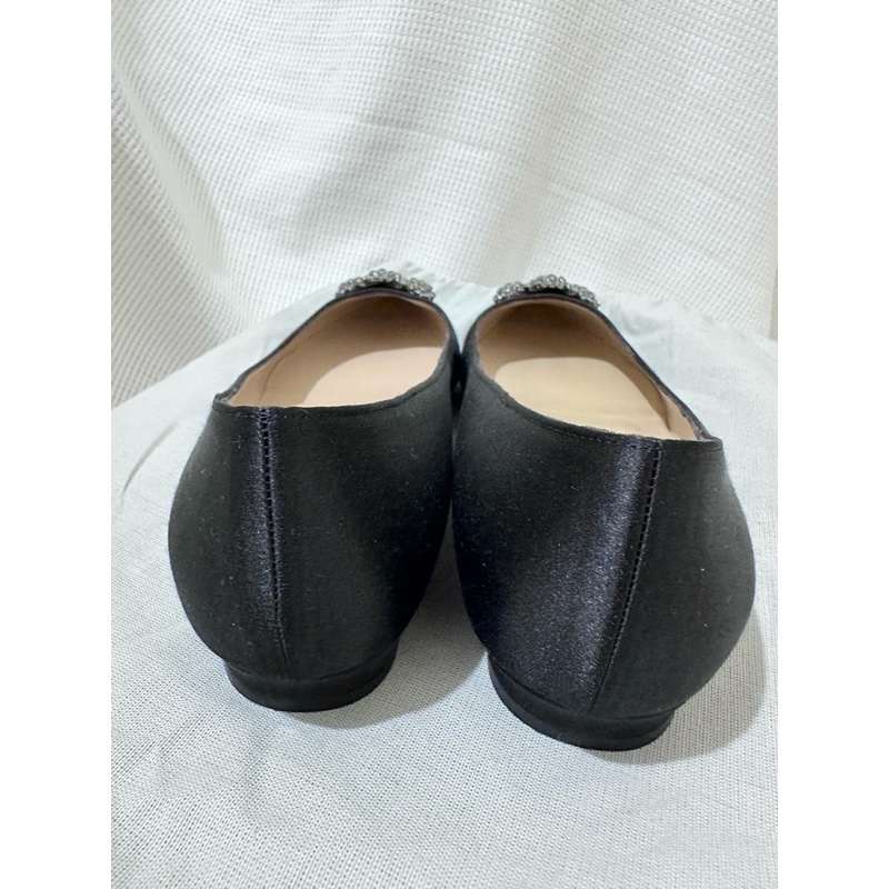 Manolo Blahnik 「近全新」緞面芭蕾平底鞋 黑色/38號-11