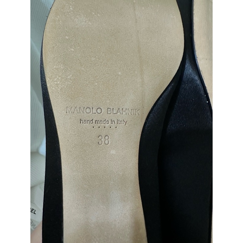 Manolo Blahnik 「近全新」緞面芭蕾平底鞋 黑色/38號-13