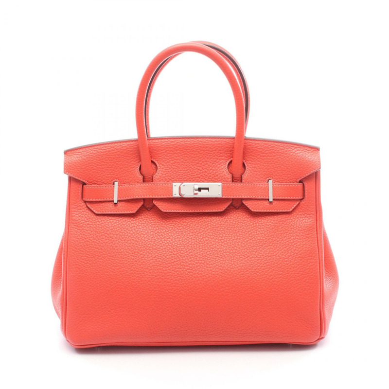 愛馬仕 Birkin 30 手提包 R Taurillon Clemence Rouge pivoine 二手女士 SHW-0