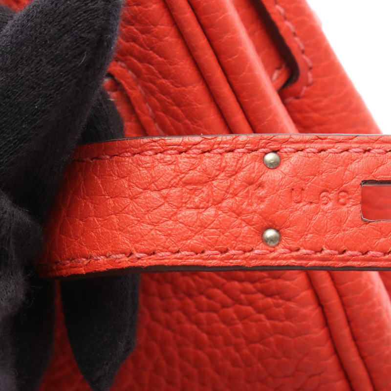 愛馬仕 Birkin 30 手提包 R Taurillon Clemence Rouge pivoine 二手女士 SHW-4