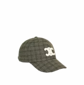 Celine 男士 格紋羊毛棒球帽-2