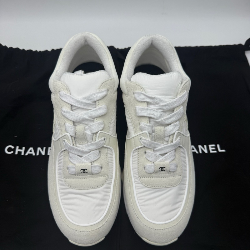 CHANEL香奈兒 系帶 簡約百搭 低幫 運動休閒鞋 白色 超級經典的款式❣️尺碼：37碼 附件：防塵袋-1