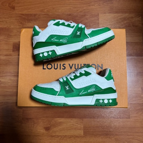 Lv Trainer白綠 路易威登低幫時尚板鞋 男女同款 36.5碼