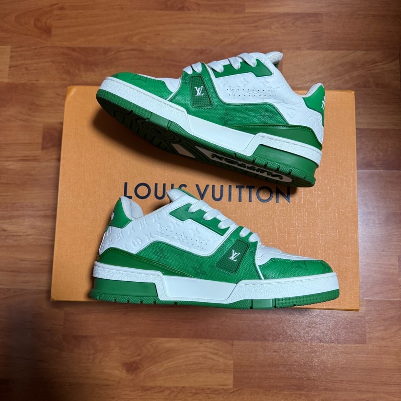 Lv Trainer白綠 路易威登低幫時尚板鞋 男女同款 36.5碼-1