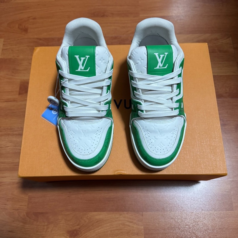 Lv Trainer白綠 路易威登低幫時尚板鞋 男女同款 36.5碼-2
