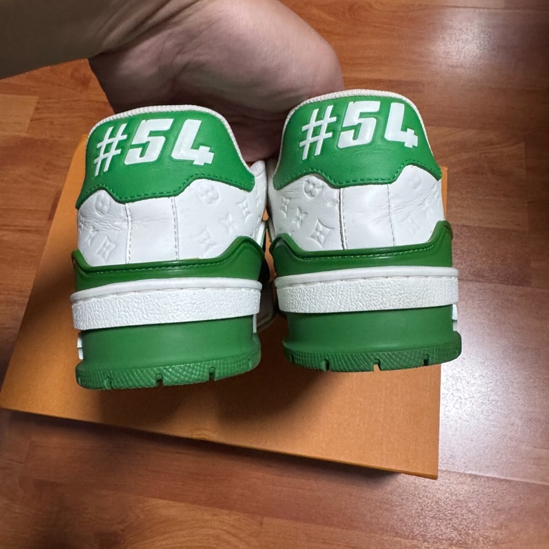 Lv Trainer白綠 路易威登低幫時尚板鞋 男女同款 36.5碼-4