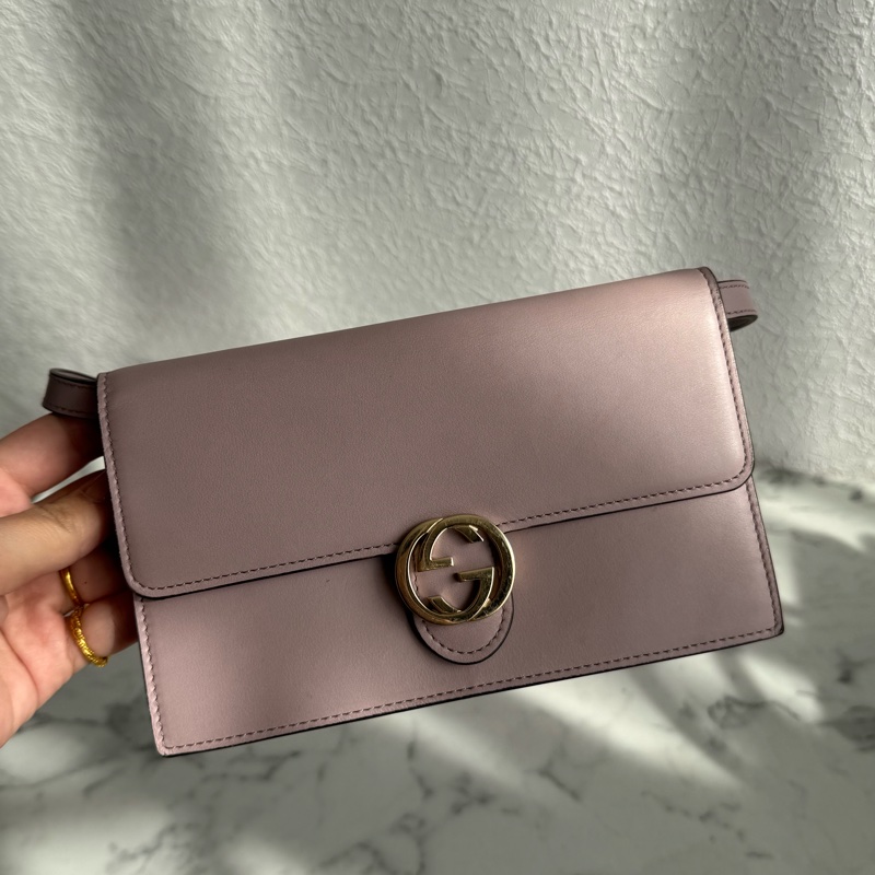 Gucci粉紫色淡金雙G woc  超甜割愛🫶🫶-1