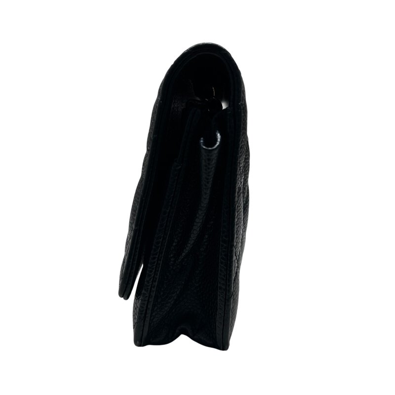 CHANEL 香奈兒 WOC翻蓋包 鍊帶肩背包 小牛皮 黑色 金扣-3