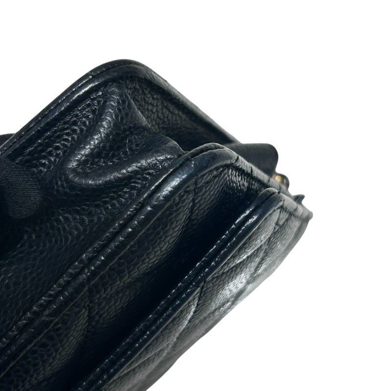 CHANEL 香奈兒 WOC翻蓋包 鍊帶肩背包 小牛皮 黑色 金扣-7