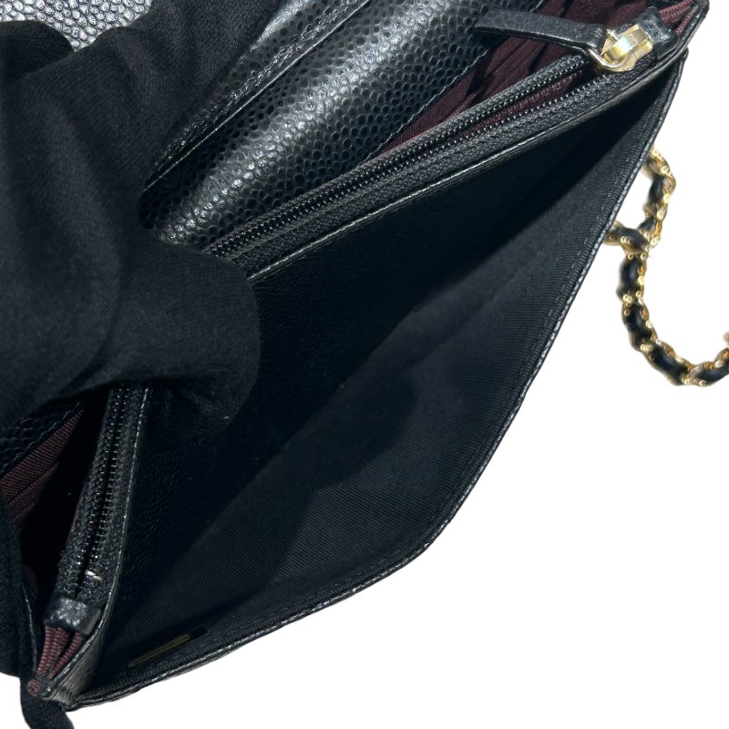 CHANEL 香奈兒 WOC翻蓋包 鍊帶肩背包 小牛皮 黑色 金扣-12