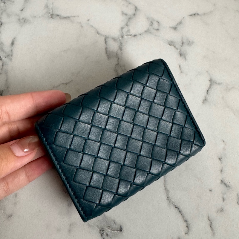 BV藍綠色雙曾釦式短夾 超好用🫶🫶-5