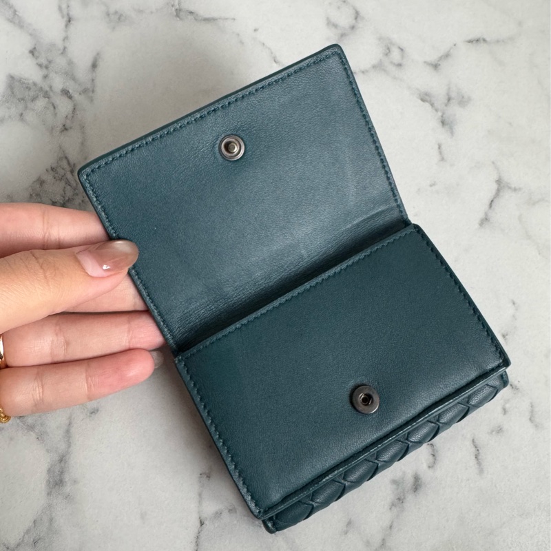 BV藍綠色雙曾釦式短夾 超好用🫶🫶-10