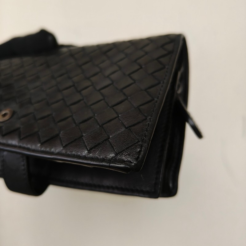 【🐴馬上下單最優惠】🧧限時降價至2/11（原$9800）㊣✨ Bottega Veneta ✨寶緹嘉（附盒子） BV 黑色 羊皮 經典 編織 釘釦 長夾 皮夾 錢包/二手皮夾/二手精品/保證正品🌳二手樹屋🌳-9