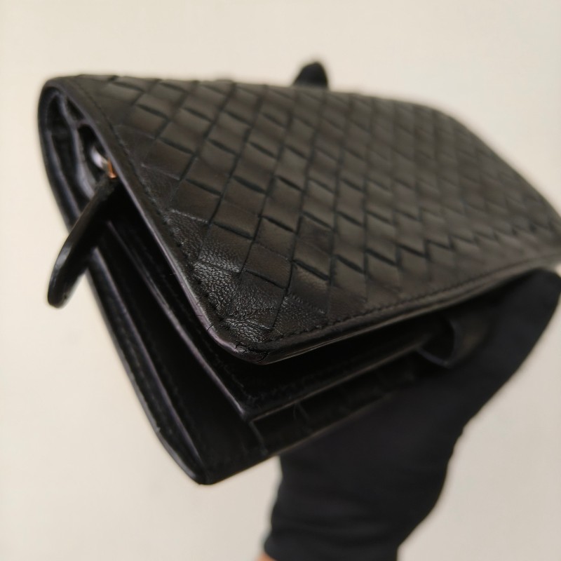 【🐴馬上下單最優惠】🧧限時降價至2/11（原$9800）㊣✨ Bottega Veneta ✨寶緹嘉（附盒子） BV 黑色 羊皮 經典 編織 釘釦 長夾 皮夾 錢包/二手皮夾/二手精品/保證正品🌳二手樹屋🌳-10