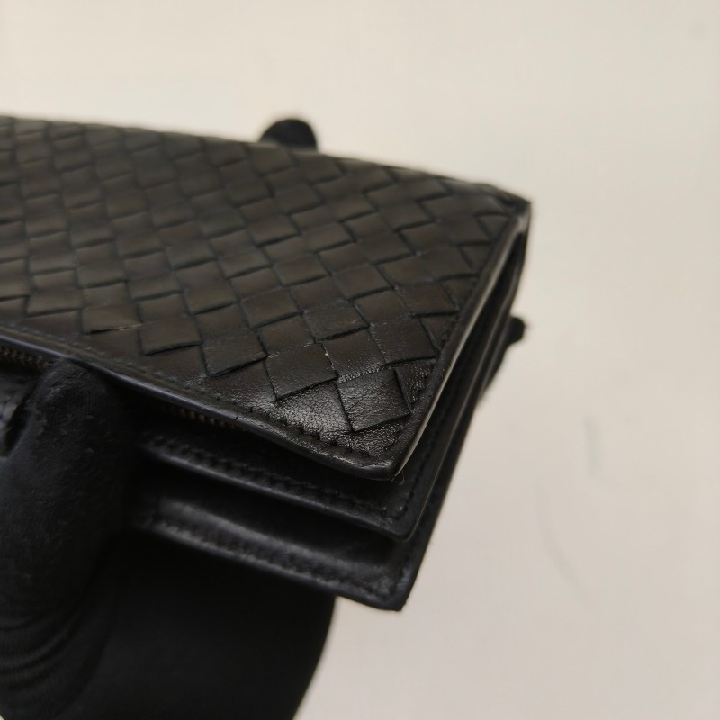 【🐴馬上下單最優惠】🧧限時降價至2/11（原$9800）㊣✨ Bottega Veneta ✨寶緹嘉（附盒子） BV 黑色 羊皮 經典 編織 釘釦 長夾 皮夾 錢包/二手皮夾/二手精品/保證正品🌳二手樹屋🌳-11
