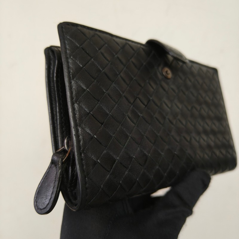 【🐴馬上下單最優惠】🧧限時降價至2/11（原$9800）㊣✨ Bottega Veneta ✨寶緹嘉（附盒子） BV 黑色 羊皮 經典 編織 釘釦 長夾 皮夾 錢包/二手皮夾/二手精品/保證正品🌳二手樹屋🌳-16