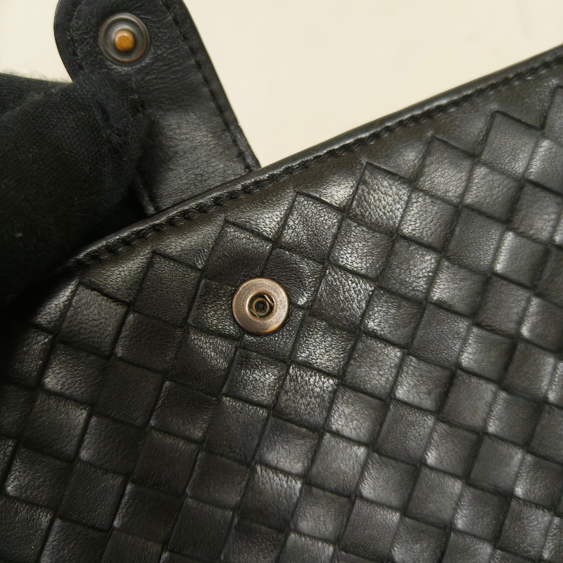 【🐴馬上下單最優惠】🧧限時降價至2/11（原$9800）㊣✨ Bottega Veneta ✨寶緹嘉（附盒子） BV 黑色 羊皮 經典 編織 釘釦 長夾 皮夾 錢包/二手皮夾/二手精品/保證正品🌳二手樹屋🌳-19