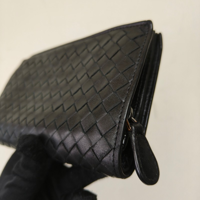 【🐴馬上下單最優惠】🧧限時降價至2/11（原$9800）㊣✨ Bottega Veneta ✨寶緹嘉（附盒子） BV 黑色 羊皮 經典 編織 釘釦 長夾 皮夾 錢包/二手皮夾/二手精品/保證正品🌳二手樹屋🌳-23