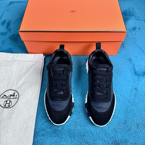 愛馬仕 bouncing 皮革低幫休閒鞋 黑色 36碼