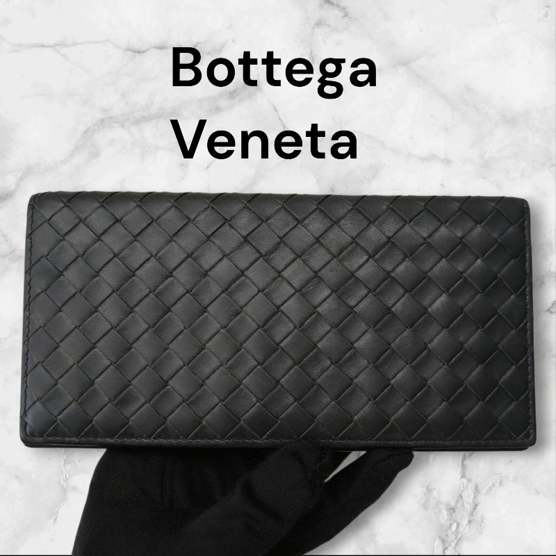 【🐴馬上下單最優惠】🧧限時降價至2/11（原$9800）【8成新】㊣✨ Bottega Veneta ✨寶緹嘉（附防塵袋） BV 鐵灰色 羊皮 經典 編織 薄款 長夾 皮夾 錢包/二手皮夾/二手精品/保證正品🌳二手樹屋🌳-0
