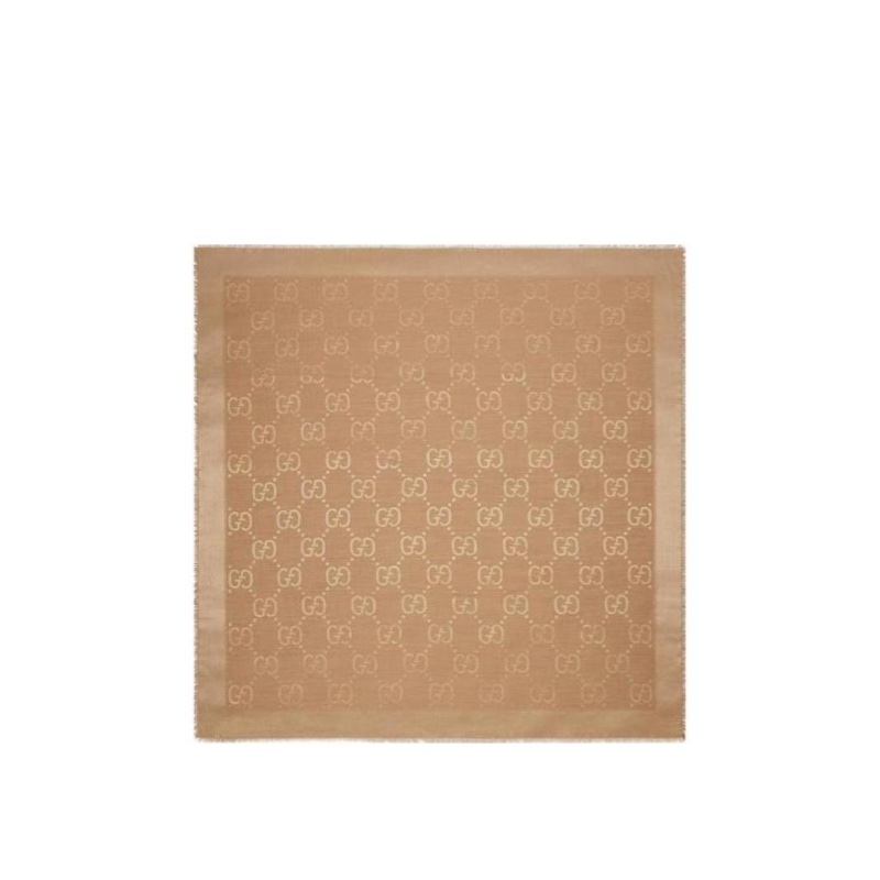 Gucci 女士 GG提花真絲羊毛混紡披肩均碼碼140×140CM-2