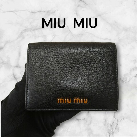 【🐴馬上下單最優惠】🧧限時降價至2/11（原$7800）【8成新】✨MIU MIU✨繆繆（附盒子）黑色 拼色 釘釦 短夾 皮夾 錢包/二手皮夾/二手精品/保證正品🌳二手樹屋🌳